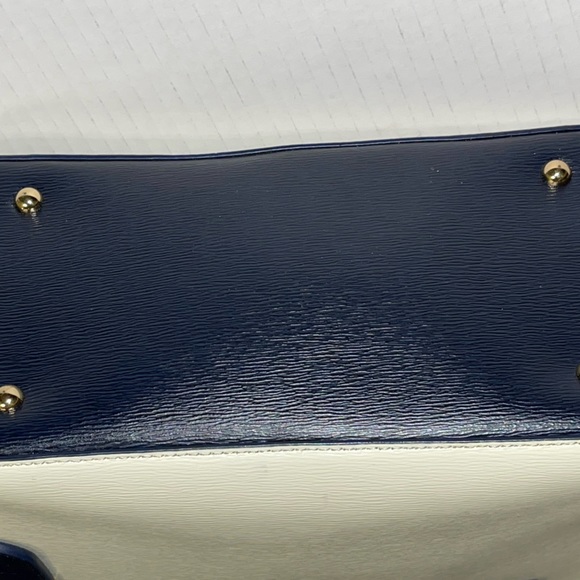 RALPH LAUREN WOMEN'S BAG cream and blue with zip closure at the top - Picture 4 of 15